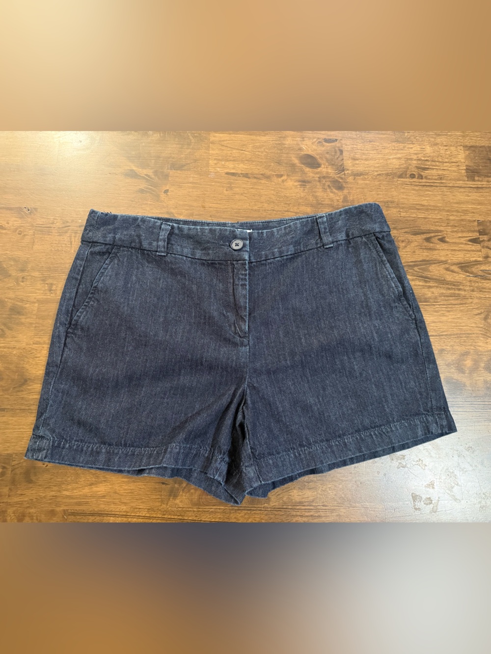 LOFT Dark Wash Denim Jean Shorts, 4”, size 10